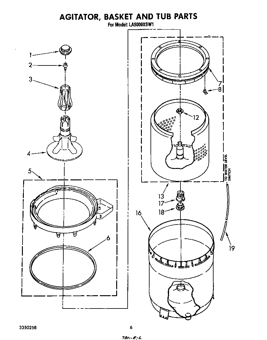 Agitator, basket and tub