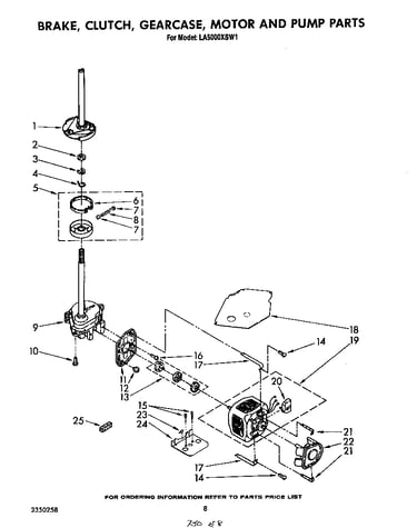Brake, clutch, gearcase, motor and pump
