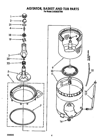 Agitator, basket and tub