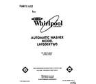 Whirlpool LA9500XTW0 front cover diagram