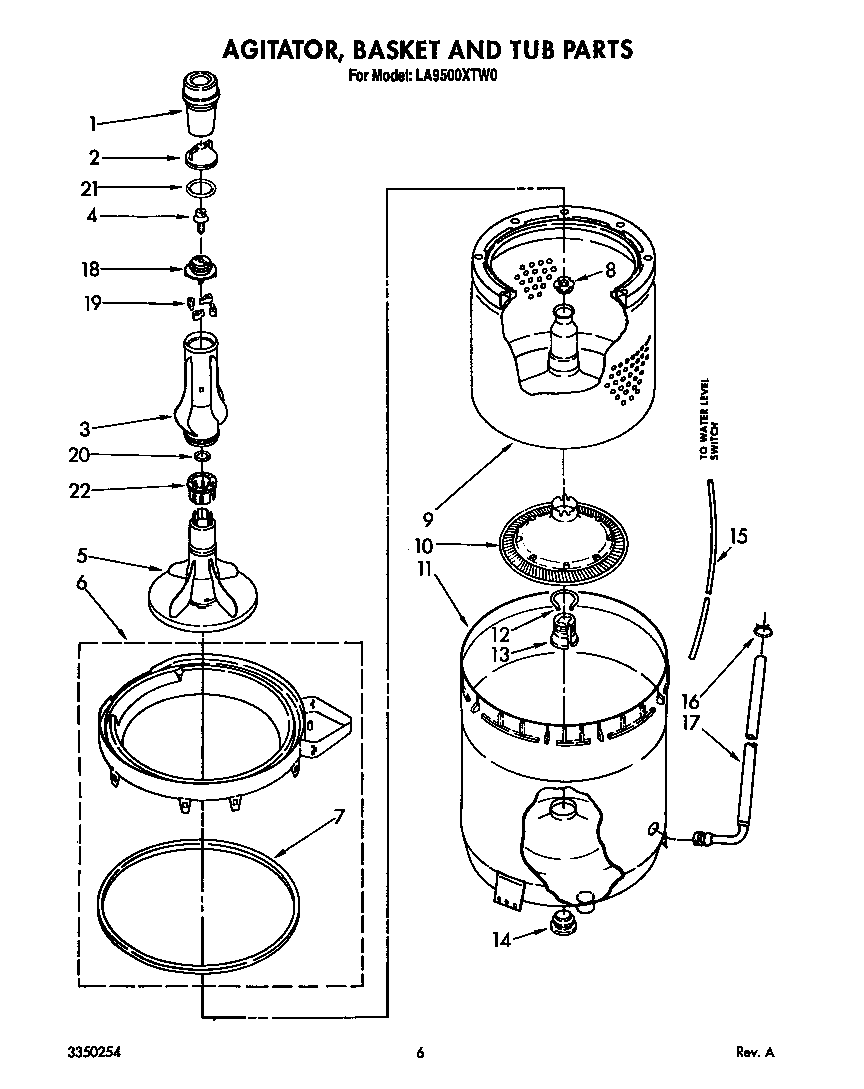 Agitator, basket and tub