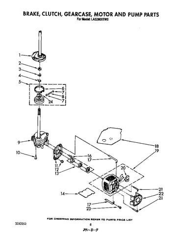Brake, clutch, gearcase, motor and pump