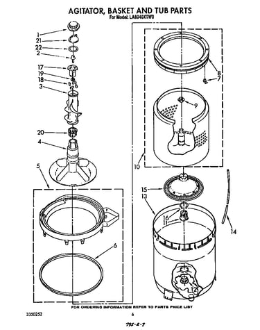 Agitator, basket and tub