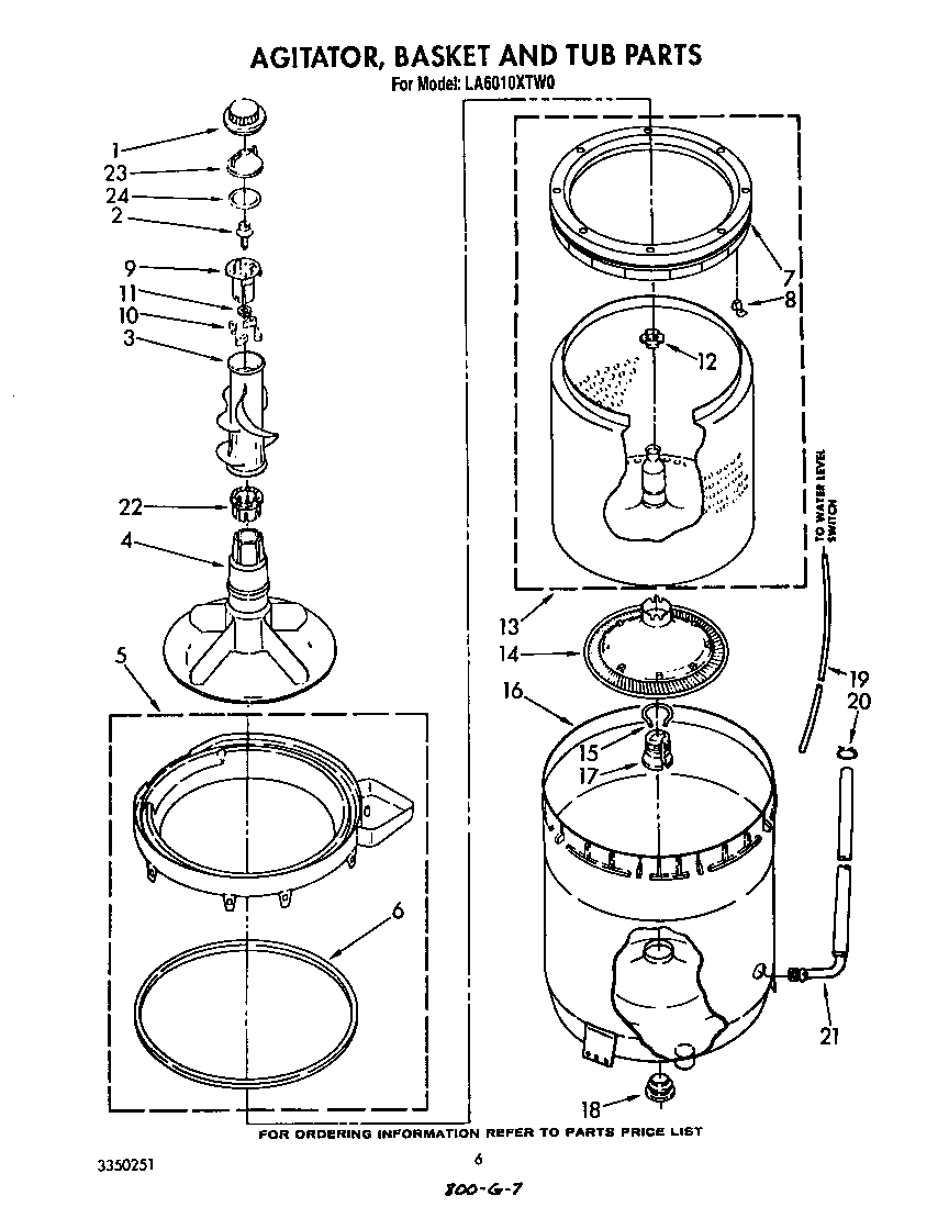 AGITATOR, BASKET AND TUB
