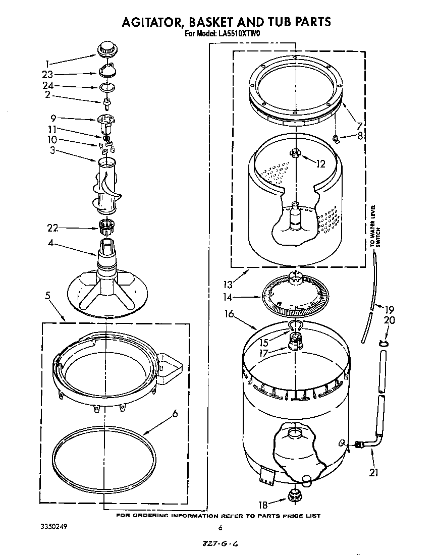 AGITATOR, BASKET AND TUB