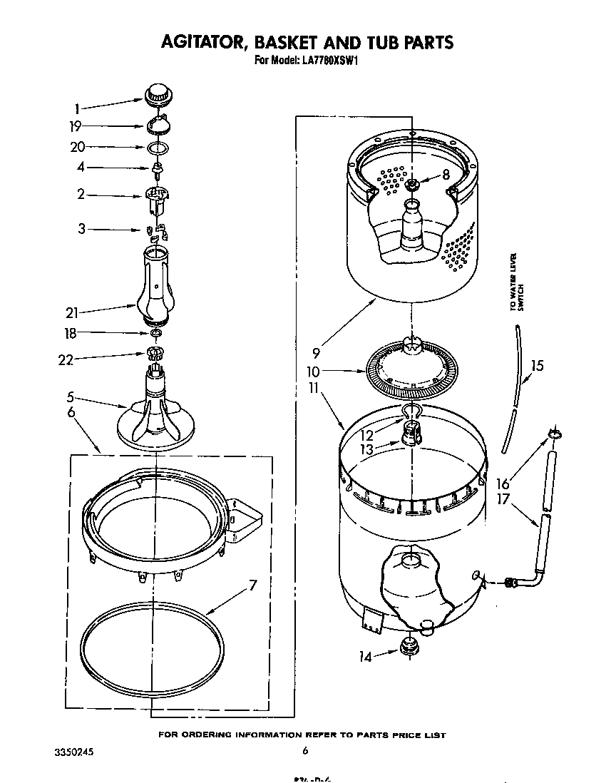 AGITATOR, BASKET AND TUB