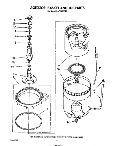 Agitator, basket and tub