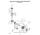 Whirlpool LA7780XSW1 brake, clutch, gearcase, motor and pump diagram