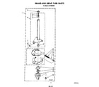 Whirlpool LA7780XSW1 brake and drive tube diagram