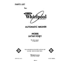 Whirlpool LA7681XSW1 front cover diagram