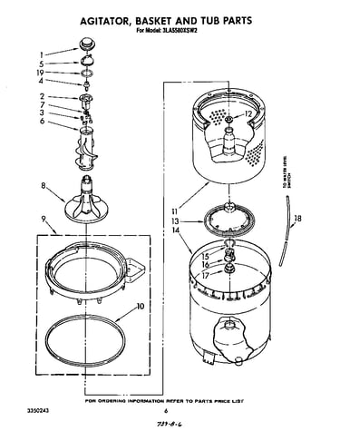 Agitator, basket and tub
