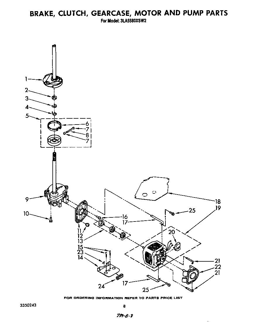 Brake, clutch, gearcase, motor and pump
