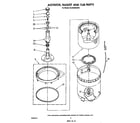 Whirlpool GLA5580XSW2 agitator, basket and tub diagram