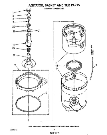 Agitator, basket and tub