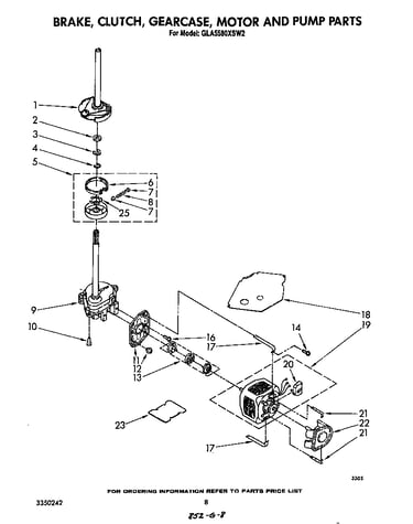 Brake, clutch, gearcase, motor and pump