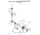 Whirlpool LA7780XSW0 brake, clutch, gearcase, motor and pump diagram