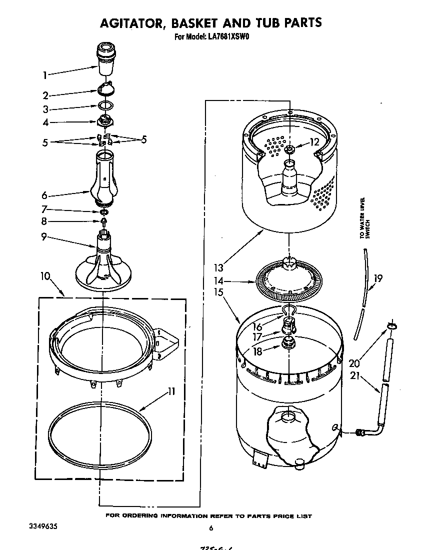 Agitator, basket and tub
