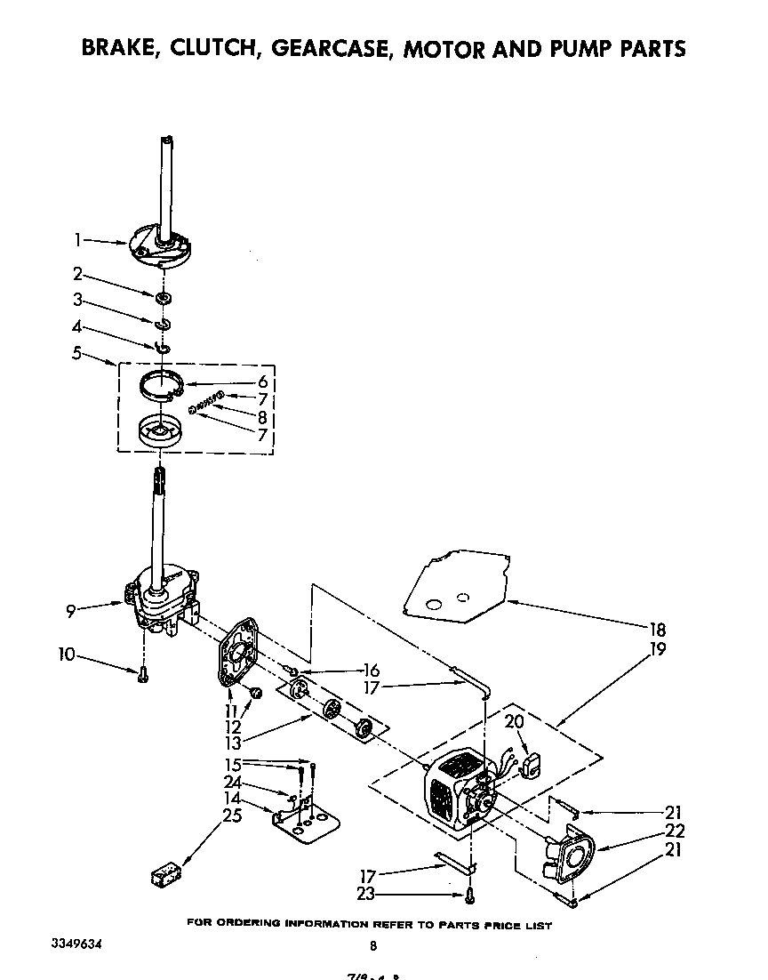 Brake, clutch, gearcase, motor and pump