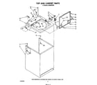 Whirlpool LA5580XSW2 top and cabinet diagram