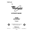 Whirlpool LA5550XPW7 front cover diagram