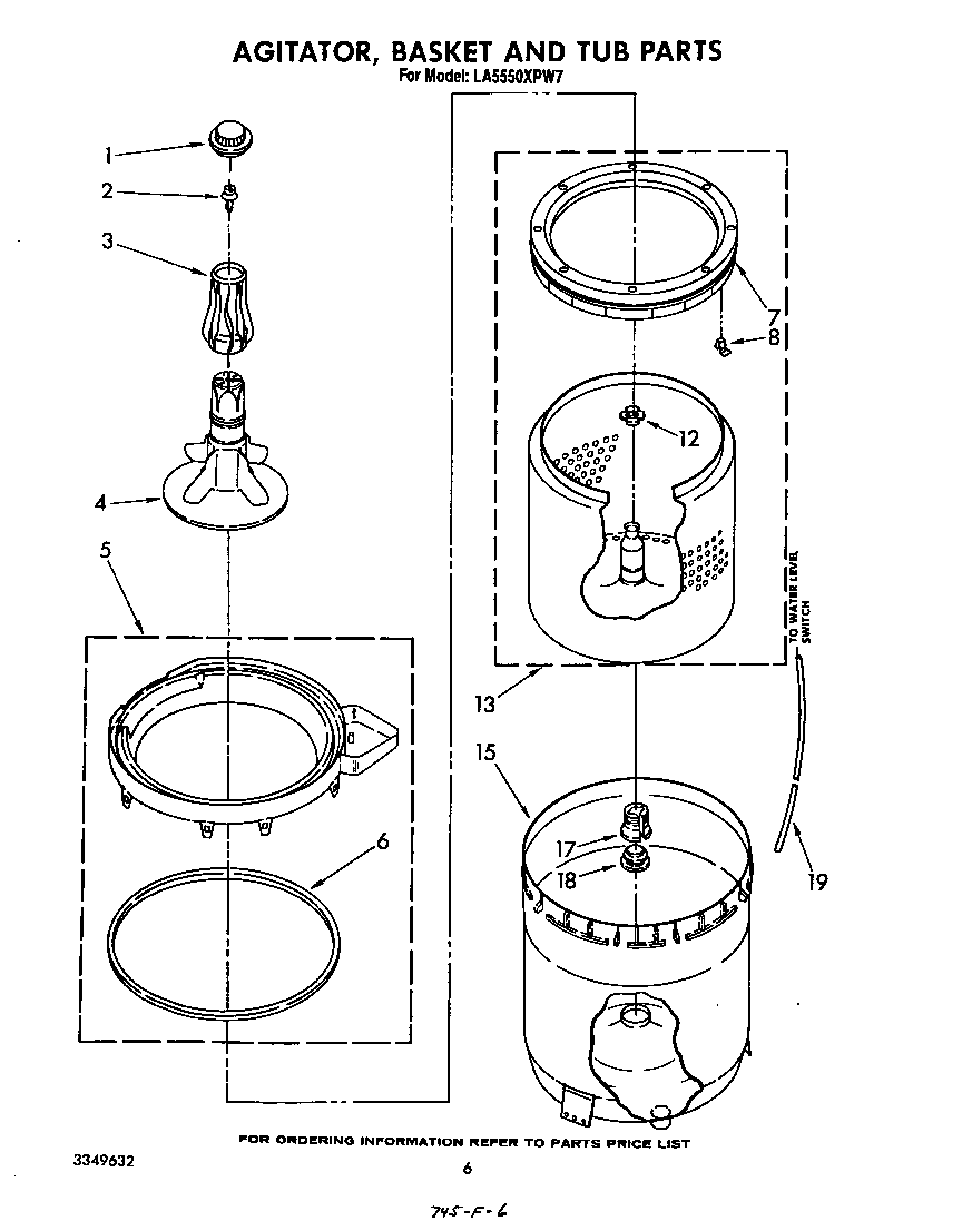 AGITATOR, BASKET AND TUB