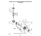 Whirlpool LA5550XPW7 brake, clutch, gearcase, motor and pump diagram