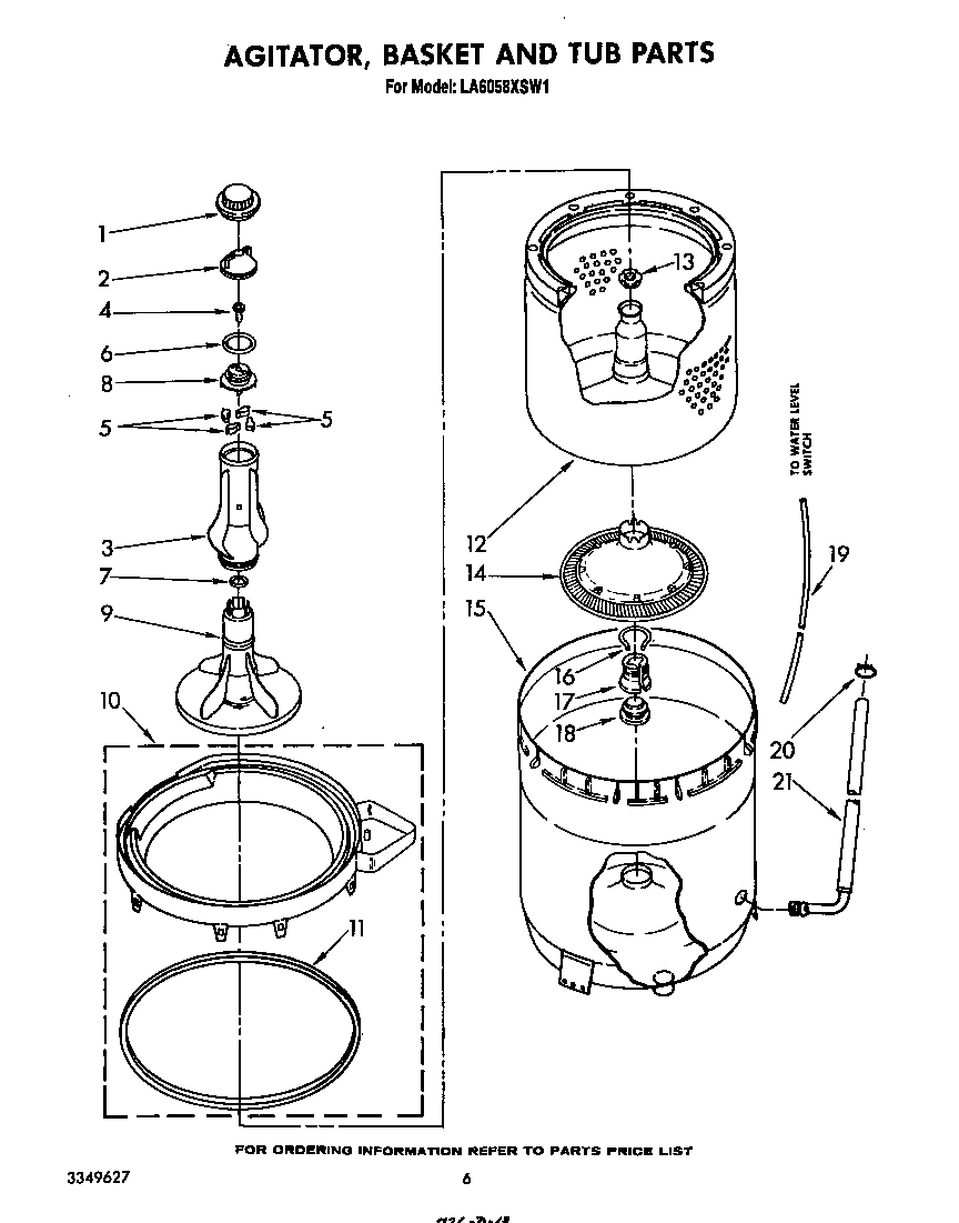 AGITATOR, BASKET AND TUB