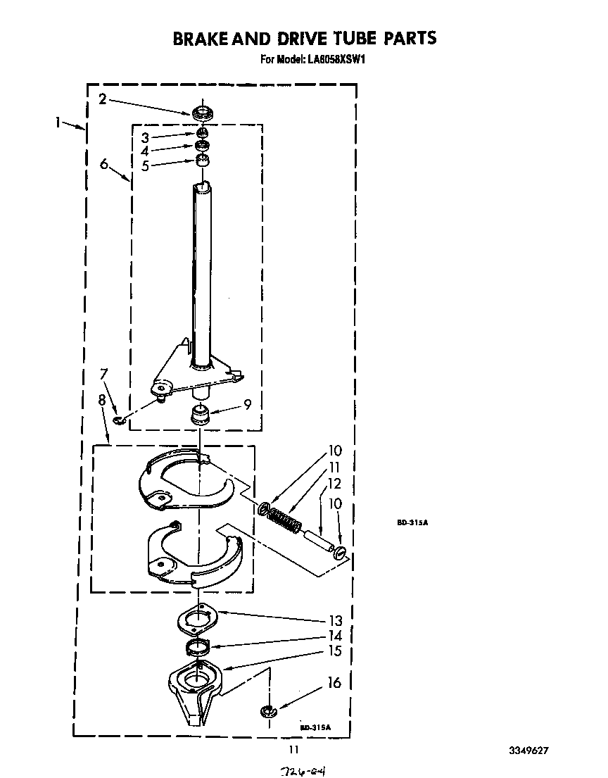 Brake and drive tube