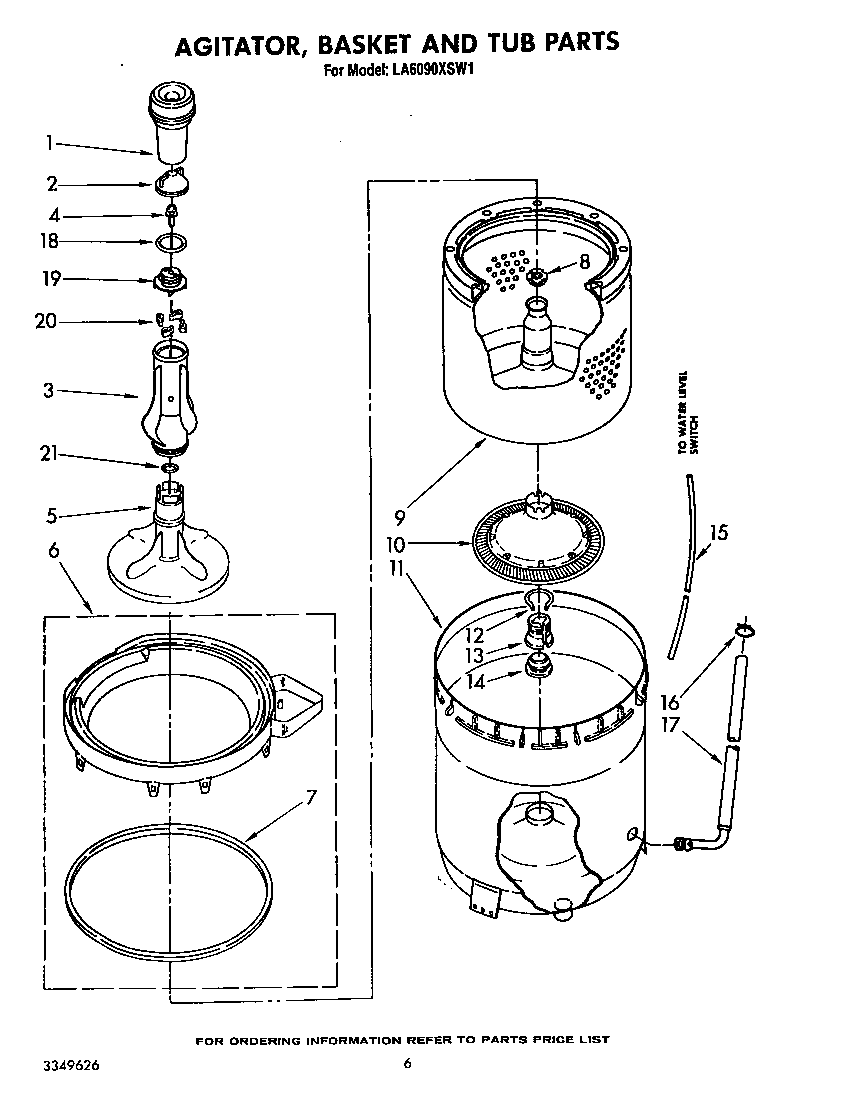 AGITATOR, BASKET AND TUB