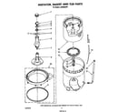 Whirlpool LA5668XSW1 agitator, basket and tub diagram