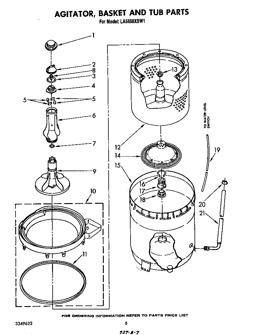 Agitator, basket and tub