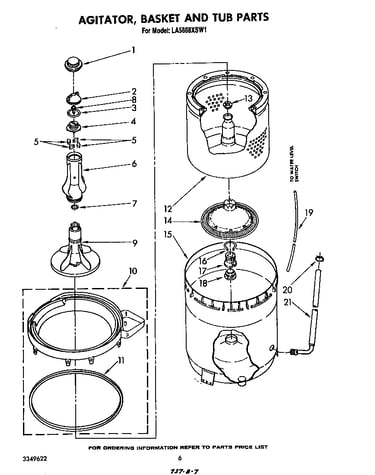 Agitator, basket and tub