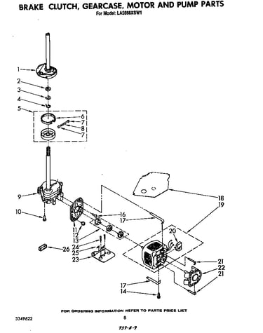 Brake, clutch, gearcase, motor and pump