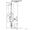 Whirlpool LA5668XSW1 brake and drive tube diagram