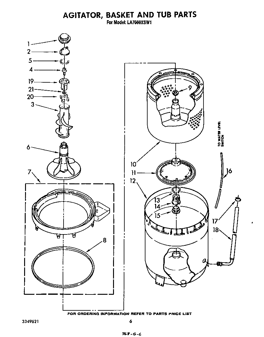 Agitator, basket and tub