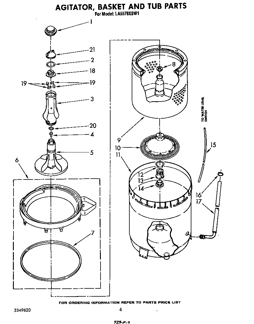 Agitator, basket and tub