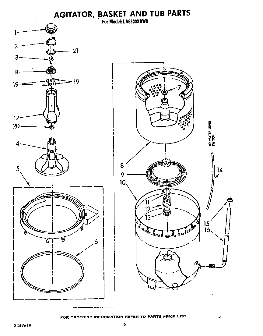 Agitator, basket and tub
