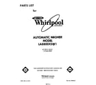 Whirlpool LA8800XSW1 front cover diagram