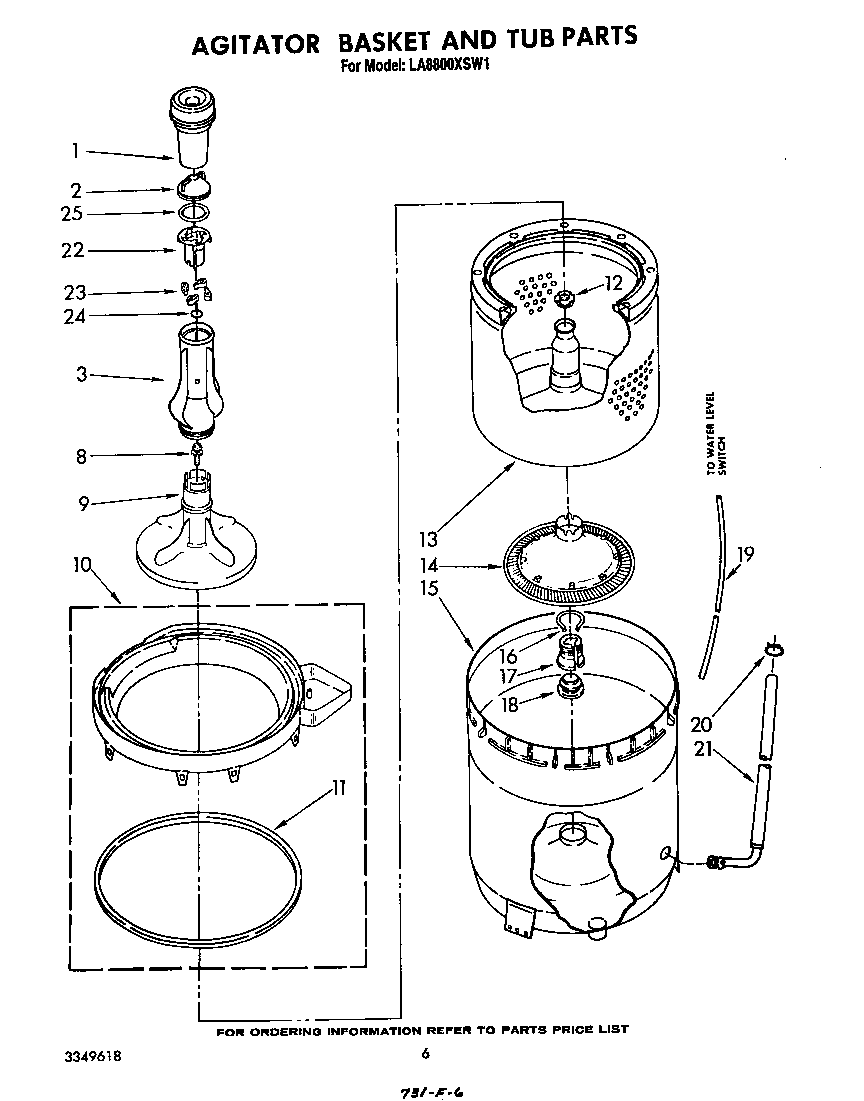 AGITATOR, BASKET AND TUB