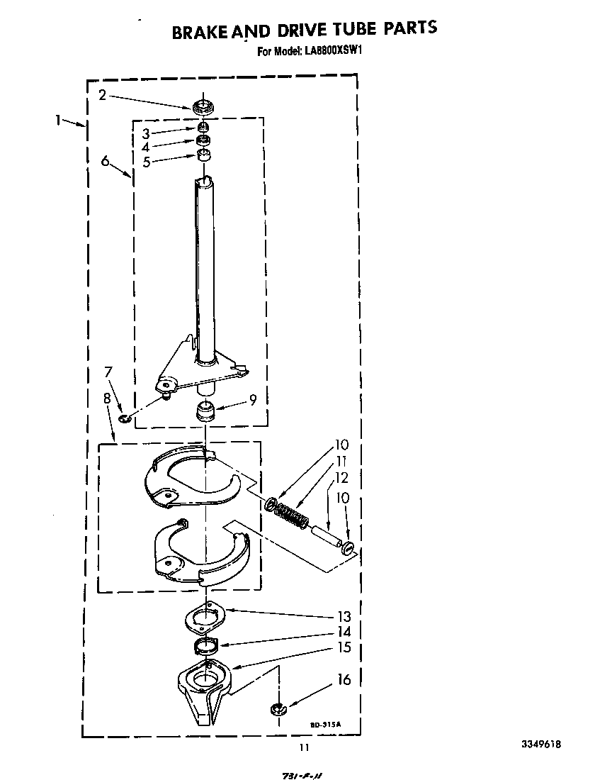Brake and drive tube