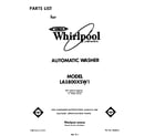 Whirlpool LA5800XSW1 front cover diagram