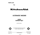 KitchenAid KAWE850VWH1 front cover diagram
