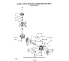KitchenAid KAWE450VWH0 brake, clutch, gearcase, motor and pump diagram