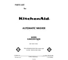 KitchenAid KAWE550VWH0 front cover diagram