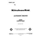KitchenAid KAWE950VWH0 front cover diagram