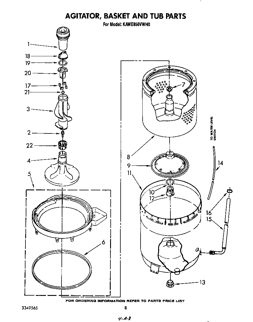 Agitator, basket and tub