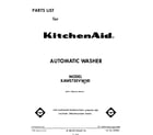 KitchenAid KAWE750VWH0 front cover diagram