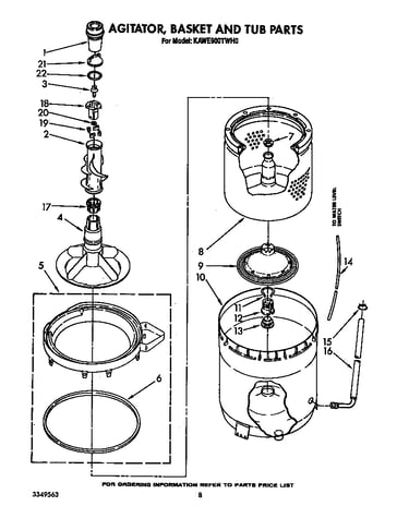 Agitator, basket and tub
