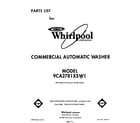 Whirlpool 9CA2781XSW1 front cover diagram