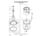 Whirlpool 9CA2781XSW1 agitator, basket and tub diagram